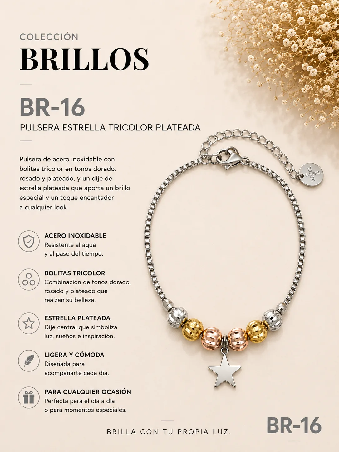 Pulsera Acero 8E Ref.br 16 | Megauz shop