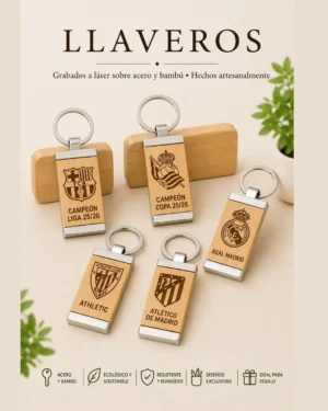 Llaveros Madera y Acero